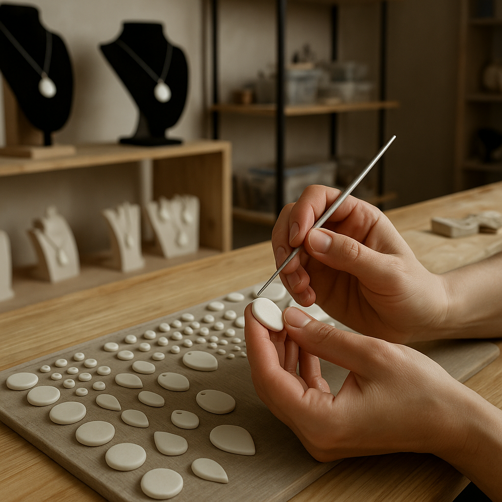 fabrication de boucles d'oreilles en porcelaine
