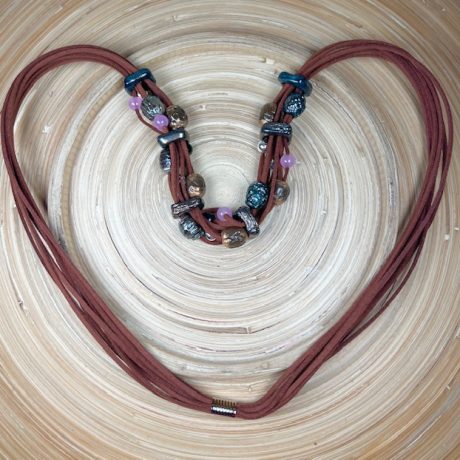 collier porcelaine platine ethnique ALMEDIA