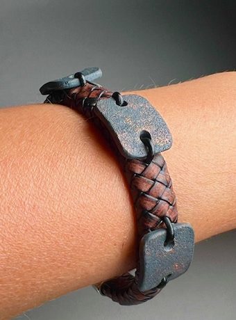 bracelet porcelaine et cuir MEVANIS