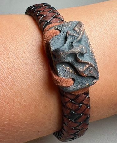 bracelet porcelaine et cuir homme TALONA CHAUVE SOURIS