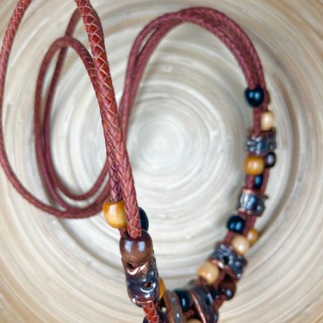 collier porcelaine platine ethnique LIRENZA