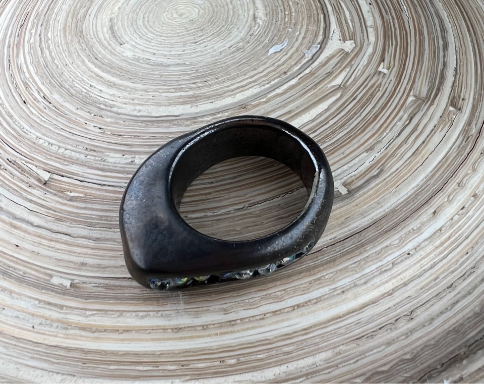 BAGUE POR NOIRE EMAILLE 1MODULO