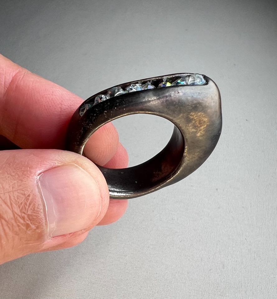 BAGUE POR NOIRE EMAILLE MODULO2