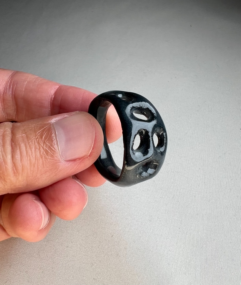 BAGUE POR NOIRE EMAILLE TSUCHI 5