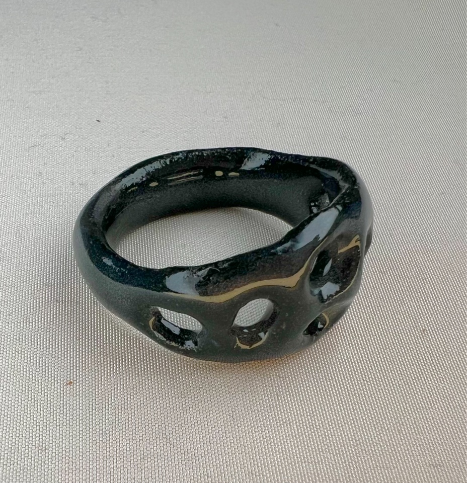 BAGUE POR NOIRE EMAILLE TSUCHI 8