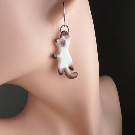 Boucles d'oreilles CHAT SIAMOIS