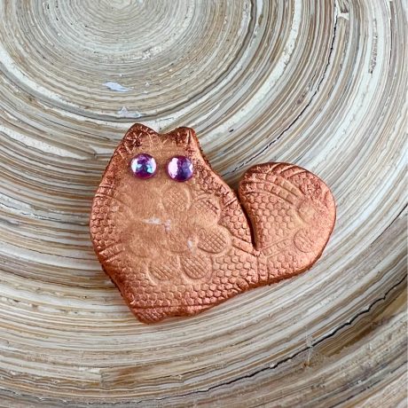 broche porcelaine chat LOKI