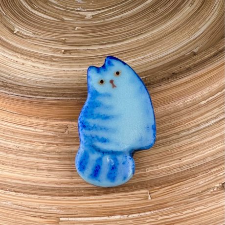 Broche porcelaine chat AZUR