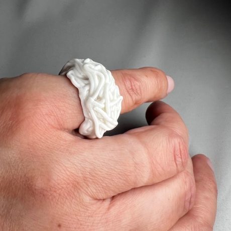 bague porcelaine blanche MURMURE Taille 62