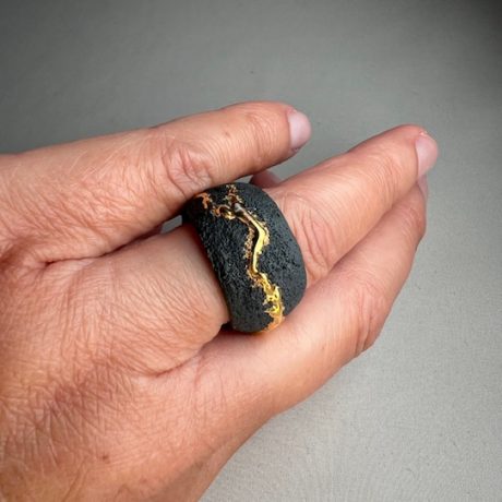 bague Noire et OR IVRESSE CELESTE Taille 66