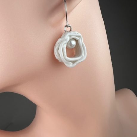 boucles d'oreilles porcelaine blanche MARGOT