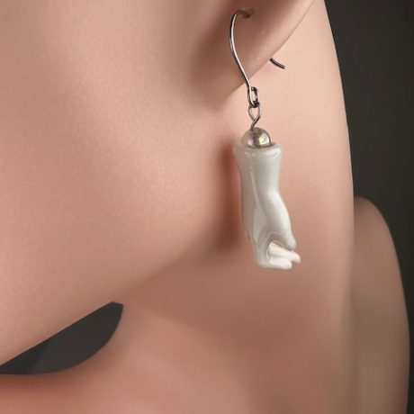 boucles d'oreilles porcelaine blanche THEA