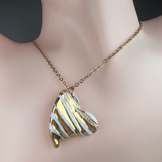 COLLIER OR CEOUR BLANC LELENA 1