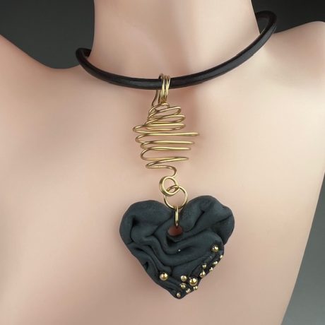 collier cœur OR noire TATIANA