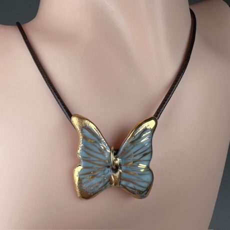 collier  OR  papillon sur cordon ciré VARVANA