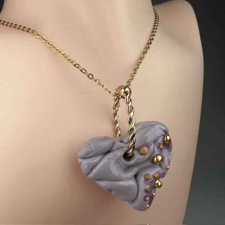 collier OR cœur violet RAISSA