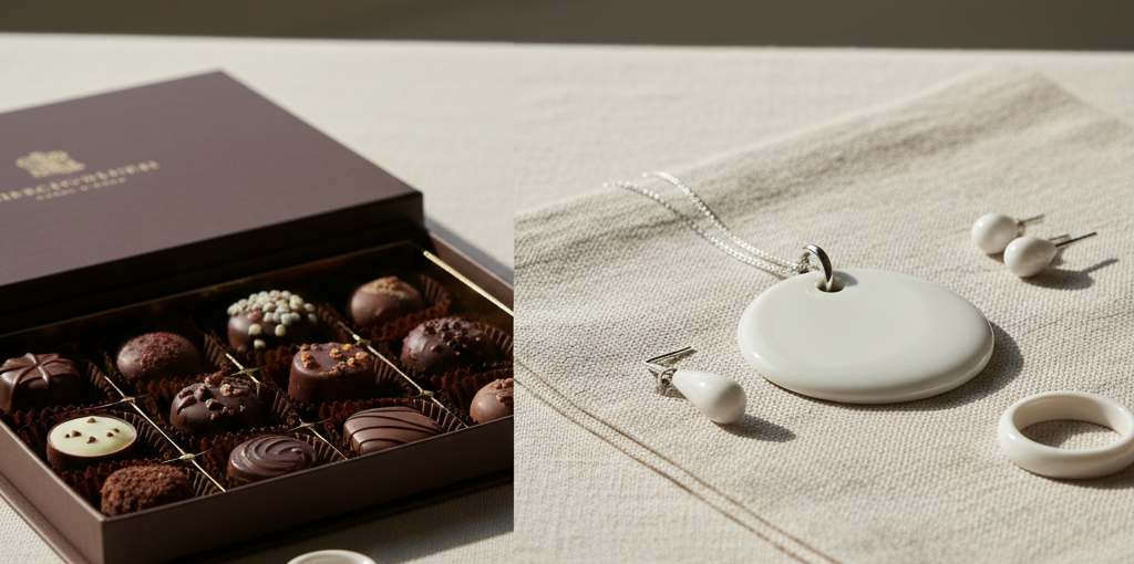 Chocolat ou bijoux en porcelaine