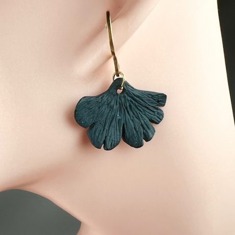 boucle d'oreilles porcelaine noire SATURA