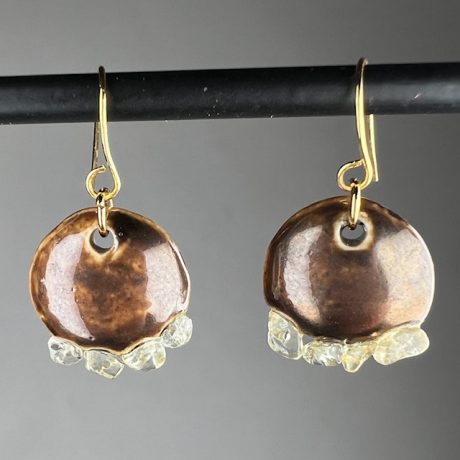 boucles d'oreilles porcelaine peinture métallisée CELESTINE