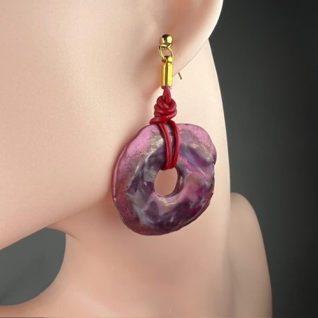 boucles d'oreilles porcelaine peinture métallisée GARANCE