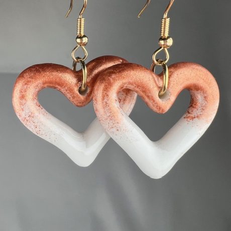 boucles d'oreilles porcelaine peinture métallisée LEYA