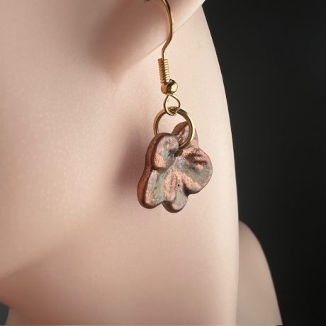 boucles d'oreilles porcelaine peinture métallisée MARIA