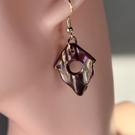 boucles d'oreilles porcelaine  peinture métallisée MIRLA