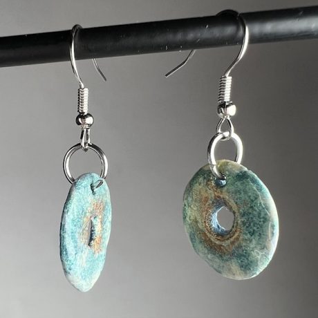 boucles d'oreilles porcelaine peinture métallisée SABA
