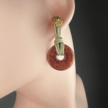 boucles d'oreilles porcelaine peinture métallisée SALSA