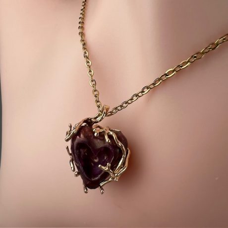 collier porcelaine sur chaine peinture métallisée SIBERIA