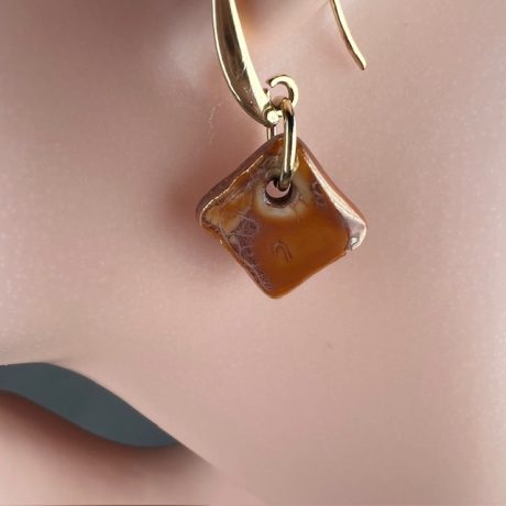 boucles d'oreilles porcelaine peinture métallisée VENTA