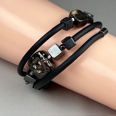 bracelet porcelaine sur cuir CELESTAT